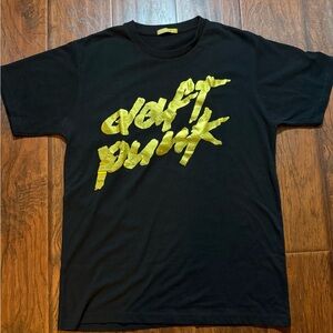 Daft Punk Mens T Shirt. Size Large. Black with gold foil logo. Unique item. Used